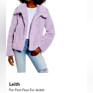 Leith Lavender Faux-Fur Jacket